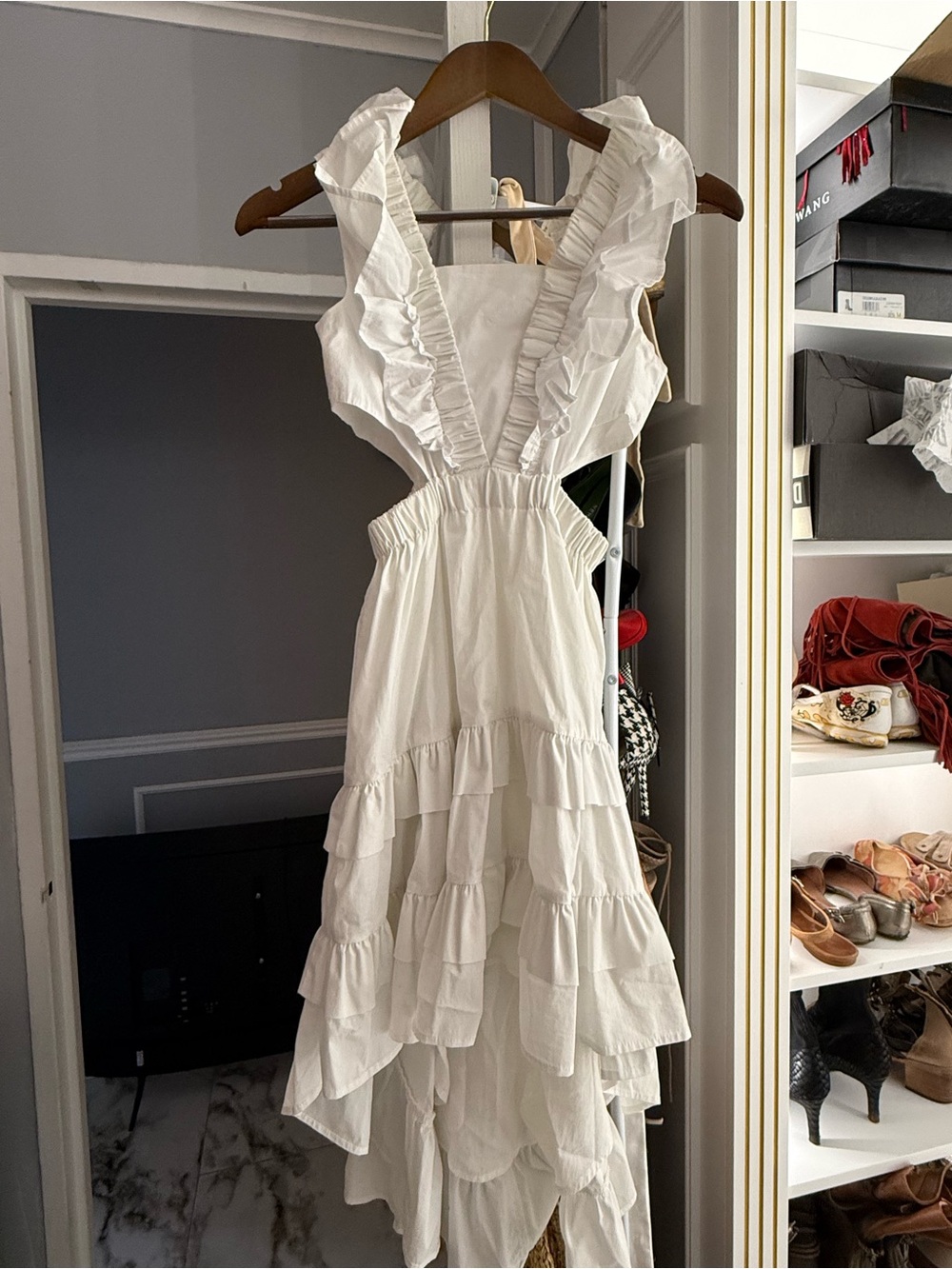 Habitual White Ruffled High-Low Sundress